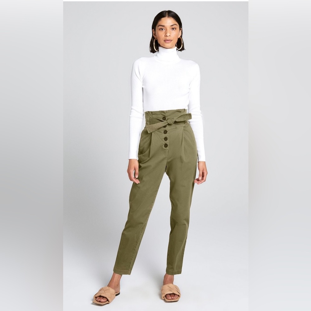 A.L.C. KREW HIGH WAIST PANTS, OREGANO, SIZE 10.